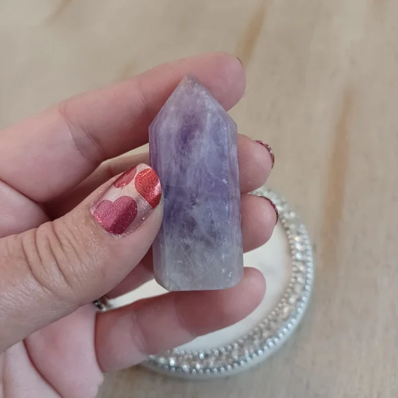 Purple Fluorite Crystal Point Tower - Picture 8 of 12